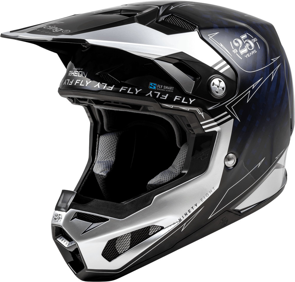 Fly Racing Youth Formula S Carbon Legacy Helmet Blue Carbon/Silver - Motor Psycho Sport