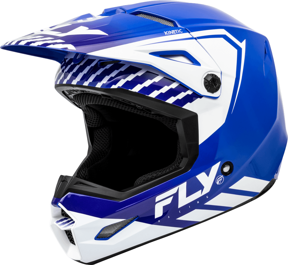 Fly Racing Youth Kinetic Menace Helmet Blue/White - Motor Psycho Sport