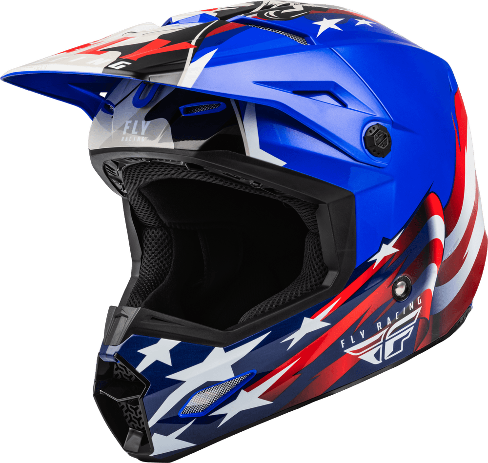 Fly Racing Youth Kinetic Patriot Helmet Red/White/Blue - Motor Psycho Sport