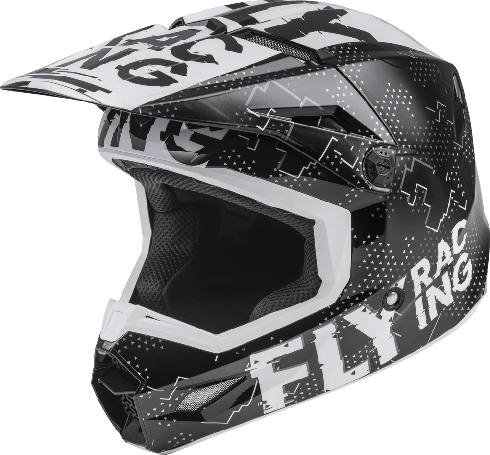 Fly Racing Youth Kinetic Scan Helmet Black/White - Motor Psycho Sport