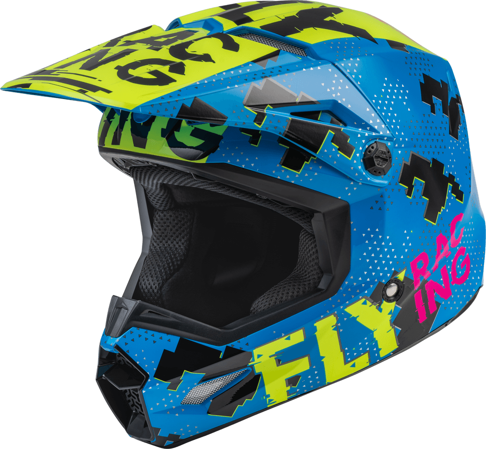 Fly Racing Youth Kinetic Scan Helmet Blue/Hi-Vis/Pink - Motor Psycho Sport