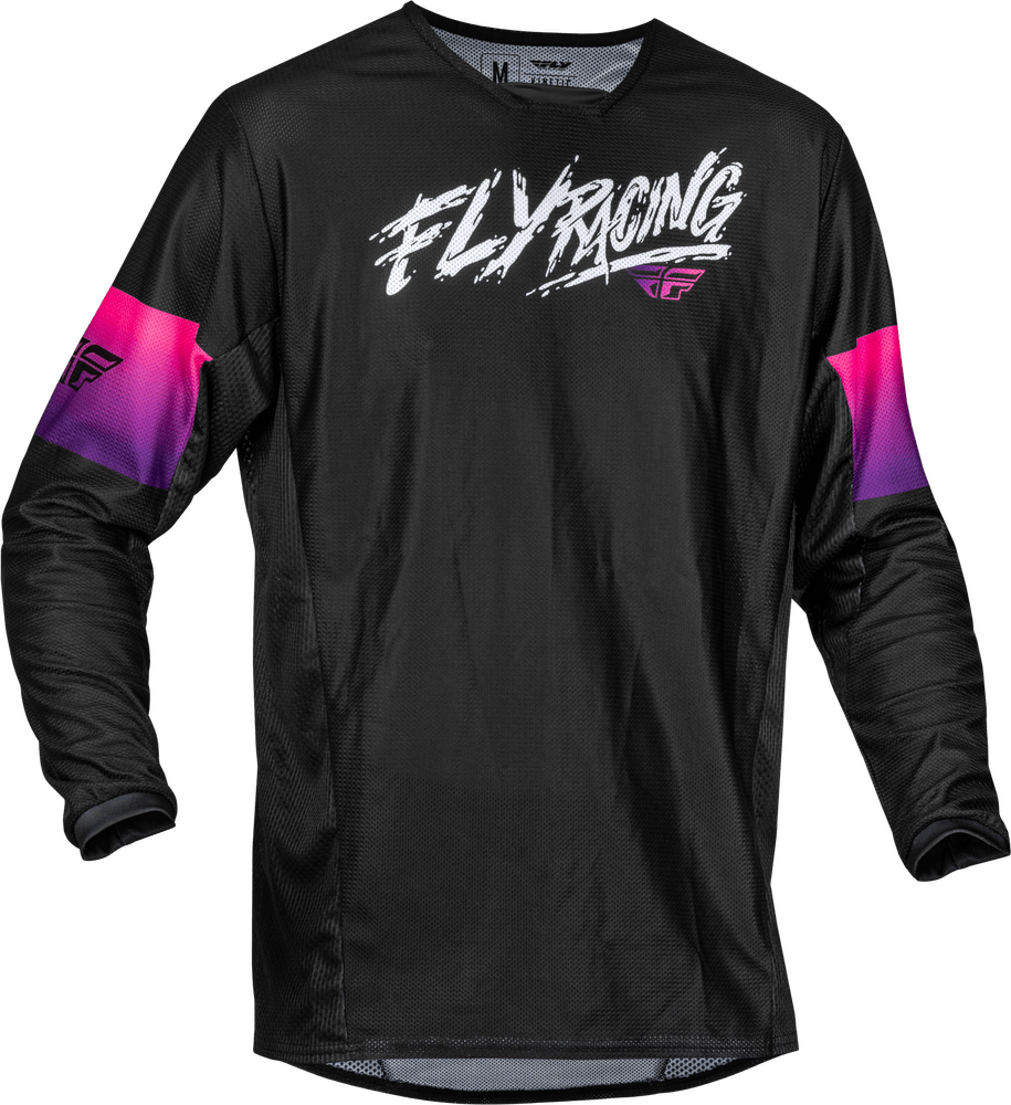 Fly Racing Yth Kinetic Mesh Khaos Jersey Black/Purple/Pink - Motor Psycho Sport