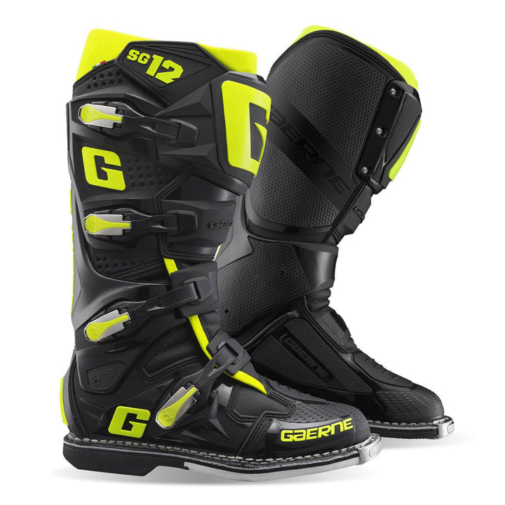 Gaerne SG-12 Boots - Black/Fluorescent Yellow - Motor Psycho Sport
