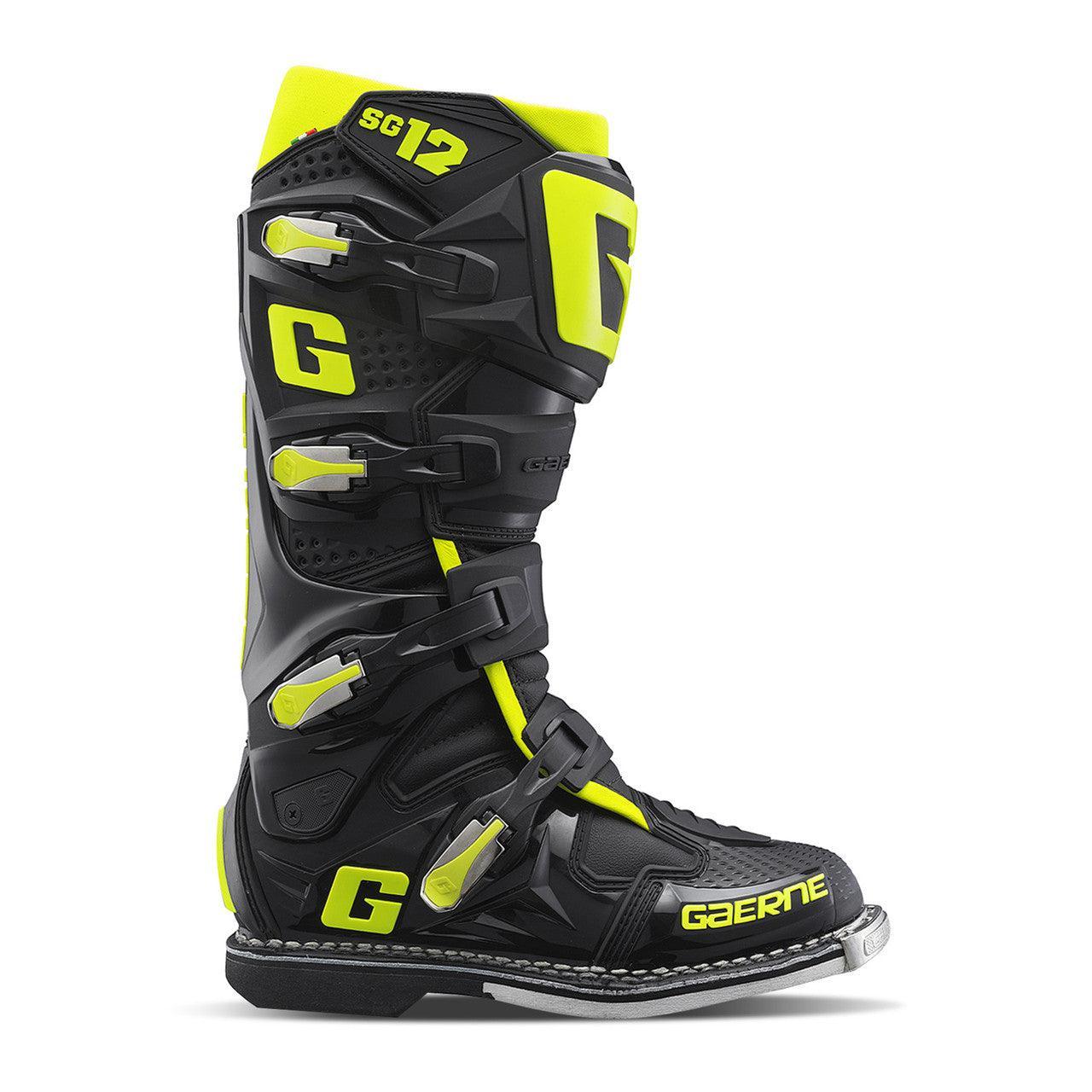 Gaerne SG-12 Boots - Black/Fluorescent Yellow - CLOSEOUT – Motor