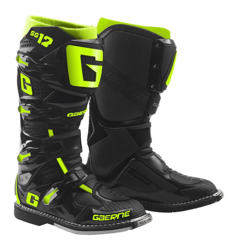 Gaerne SG-12 Boots - Black/Fluorescent Yellow - Motor Psycho Sport