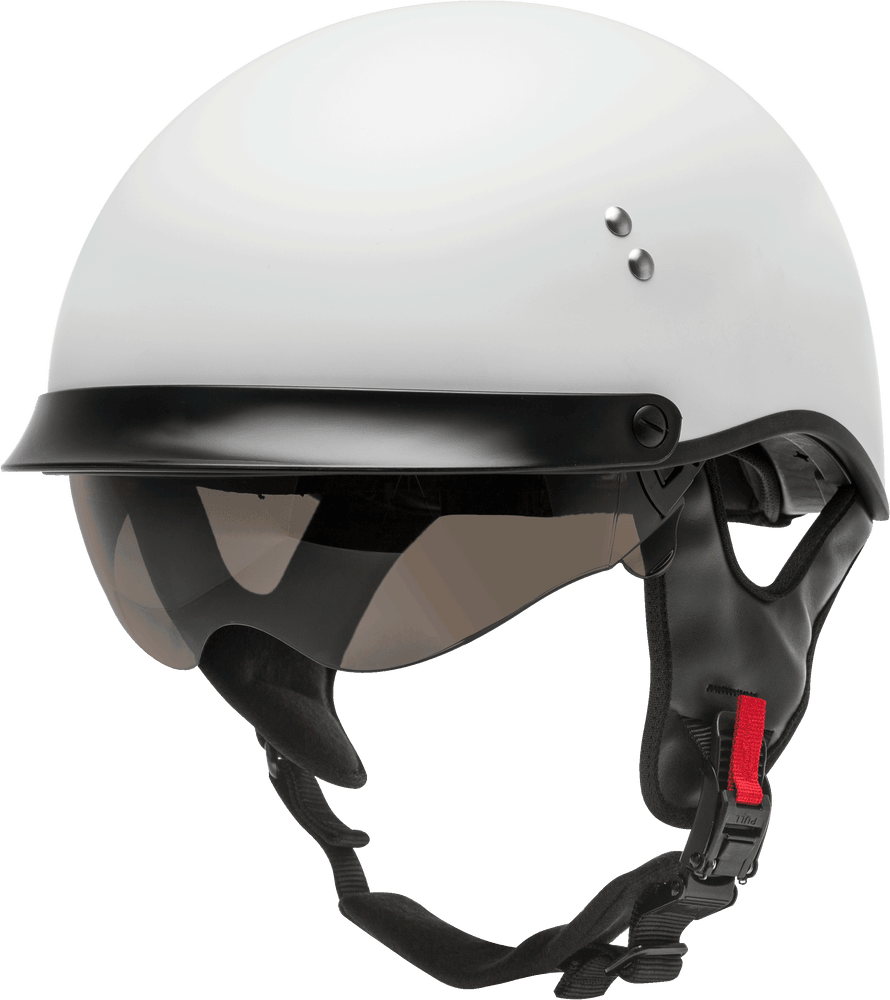 Gmax HH-65 Half Helmet Full Dressed Matte White - Motor Psycho Sport