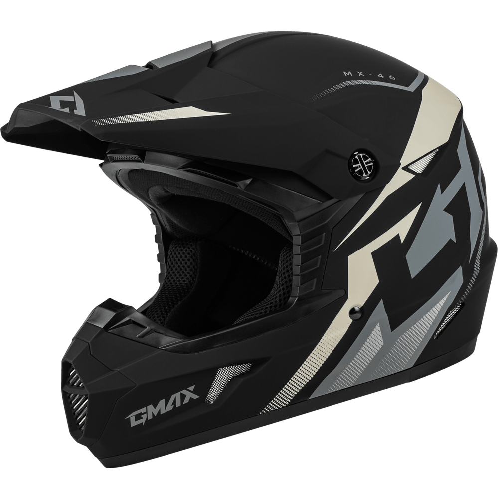 Gmax MX-46 Compound Helmet Matte Black/Grey/White - Motor Psycho Sport