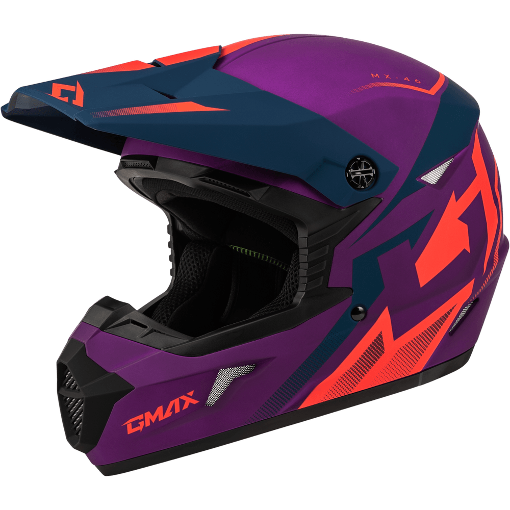 Gmax MX-46 Compound Helmet Matte Purple/Coral/Blue - Motor Psycho Sport