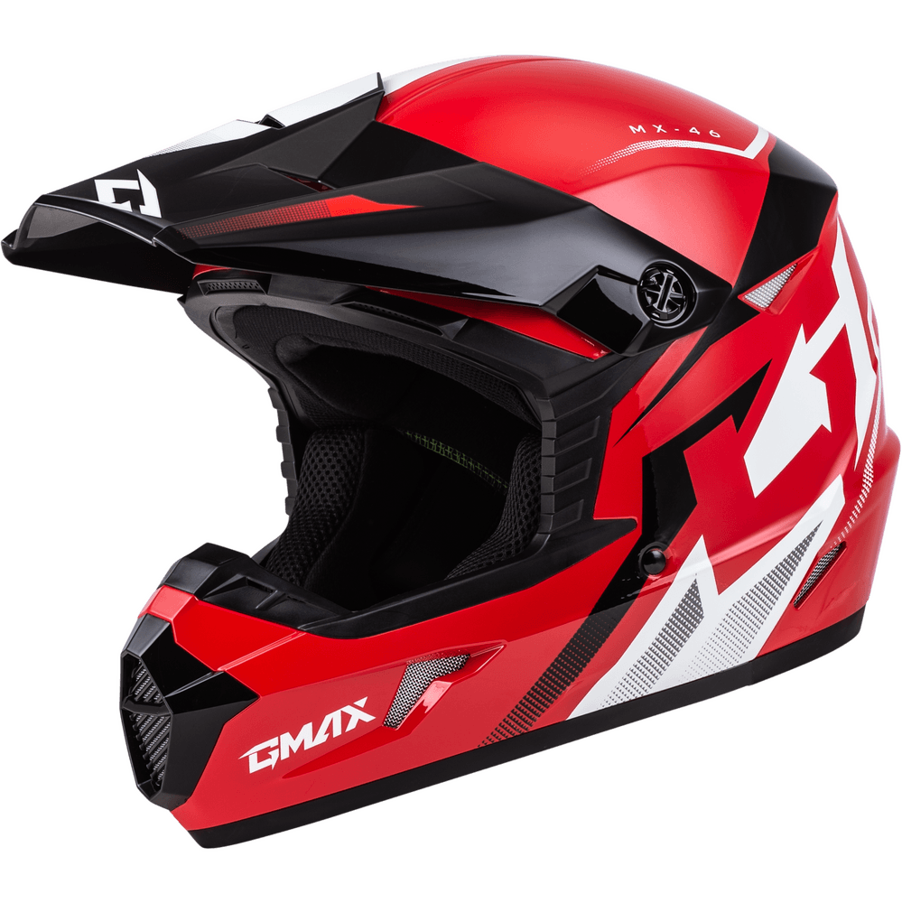 Gmax MX-46 Compound Helmet Red/Black/White - Motor Psycho Sport