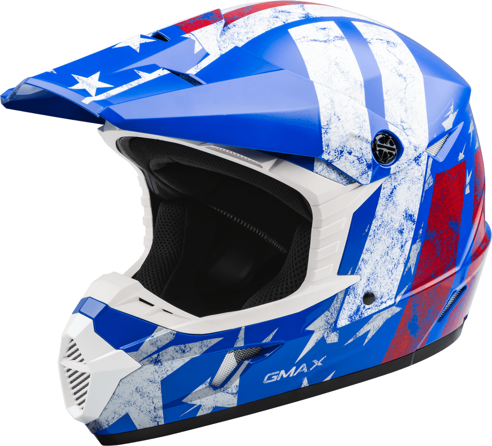 Gmax Youth MX-46Y Patriot Off-Road Helmet Red/White/Blue - Motor Psycho Sport