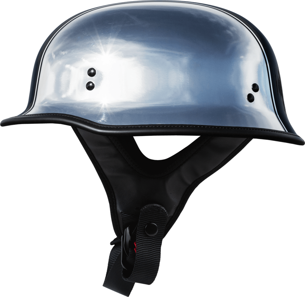 Highway 21 9mm German Beanie Helmet Chrome - Motor Psycho Sport