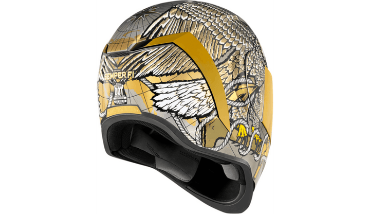 Icon Airform Semper Fi Gold Helmet - Motor Psycho Sport