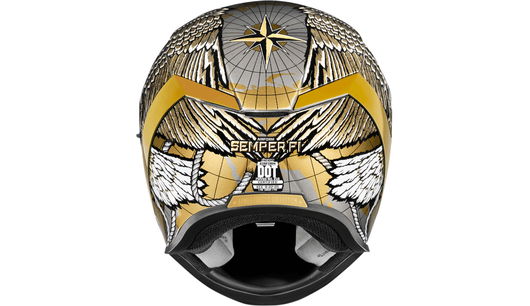 Icon Airform Semper Fi Gold Helmet - Motor Psycho Sport