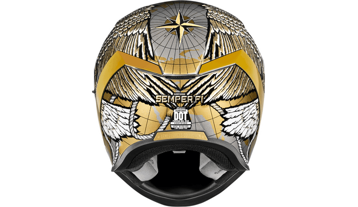 Icon Airform Semper Fi Gold Helmet - Motor Psycho Sport