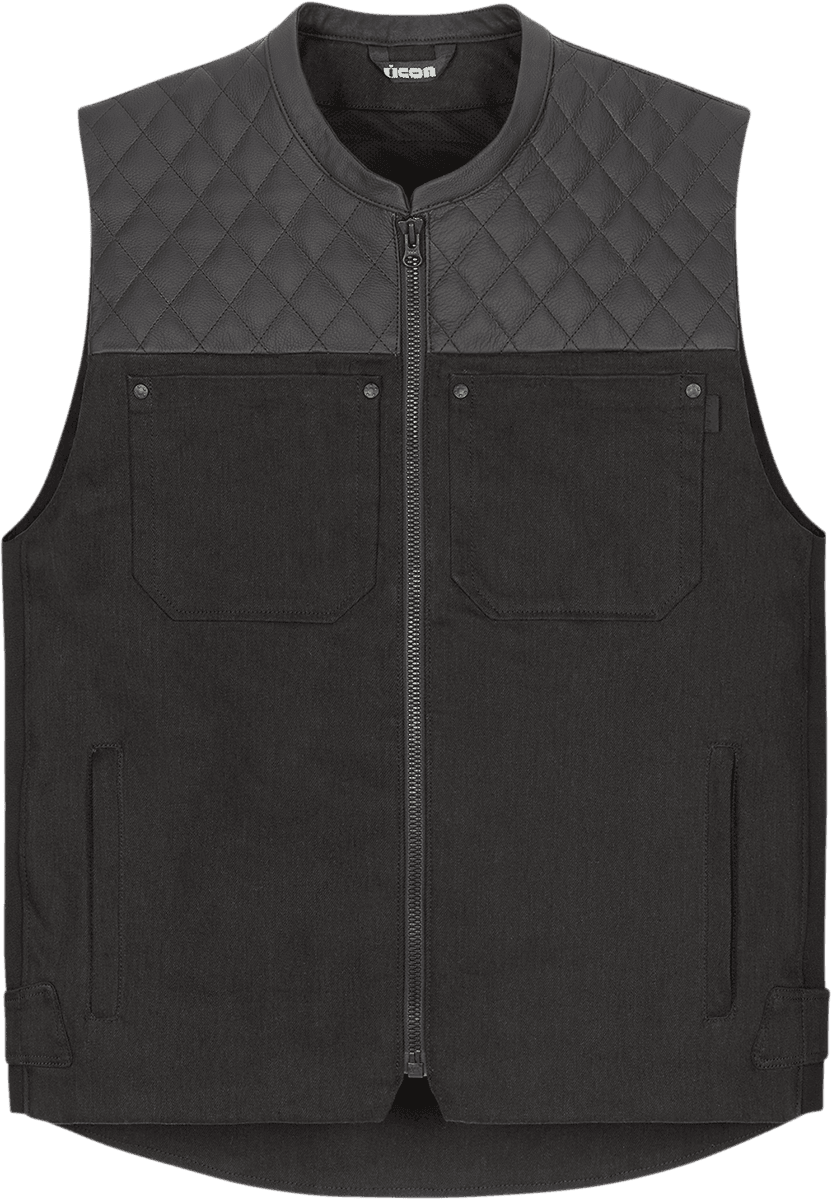 Icon Chamonix Denim Vest Black - Motor Psycho Sport