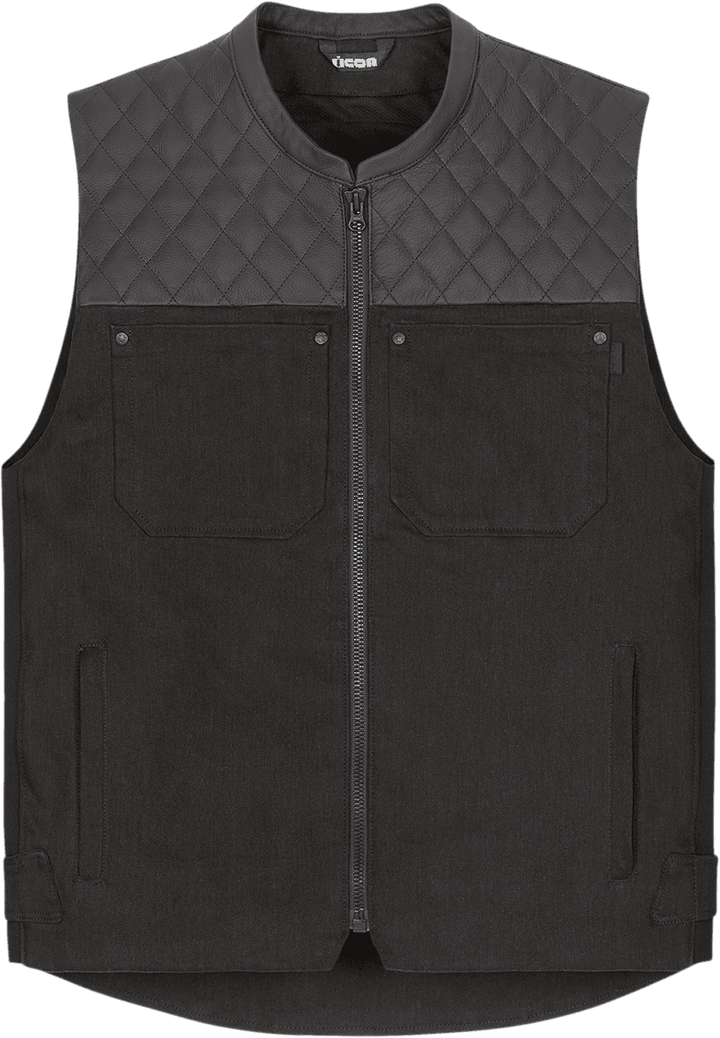 Icon Chamonix Denim Vest Black - Motor Psycho Sport