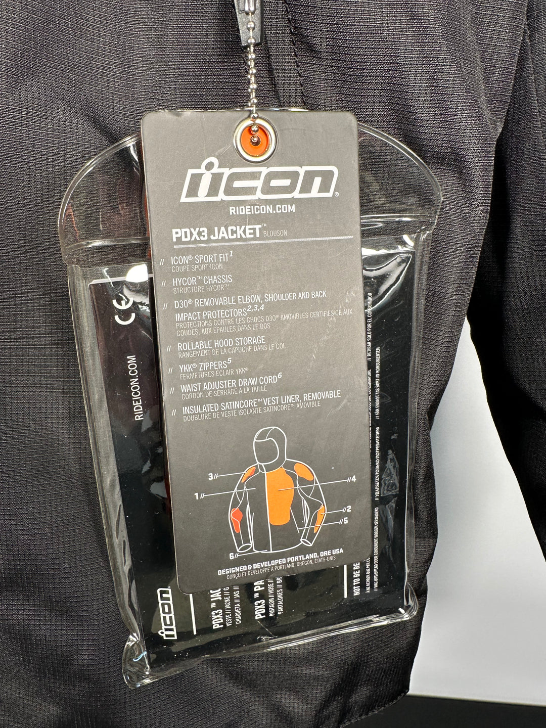 Icon PDX3 Jacket - Black - Size Medium - OPEN BOX - Motor Psycho Sport