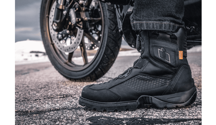 Icon Stormhawk Waterproof Black Boots - Motor Psycho Sport