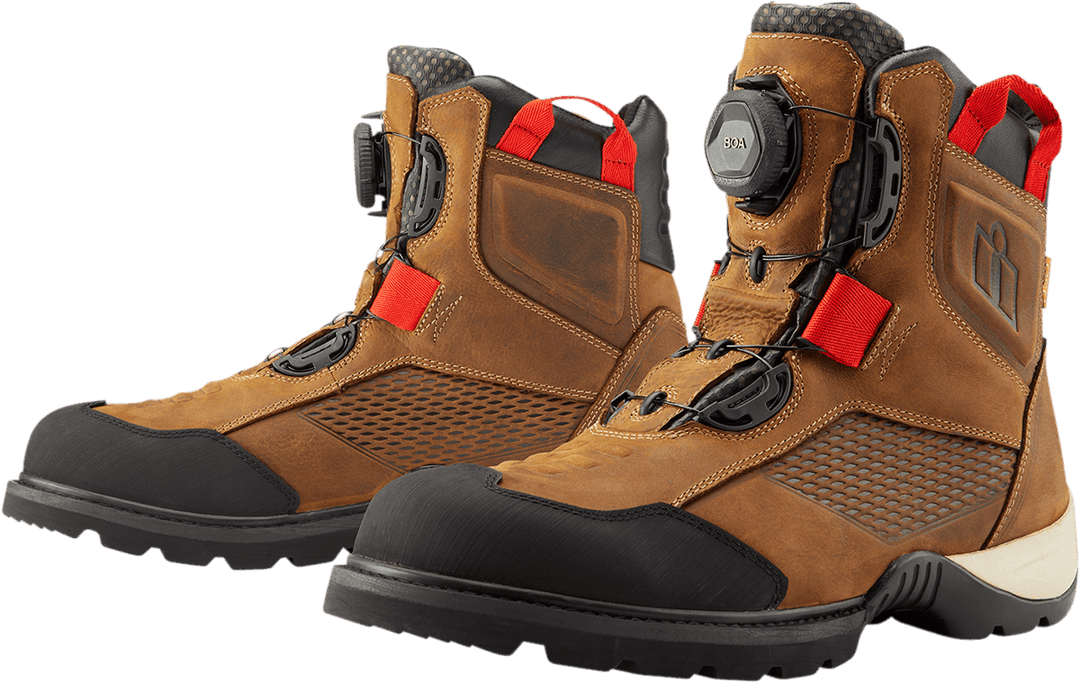 Icon Stormhawk Waterproof Brown Boots - Motor Psycho Sport