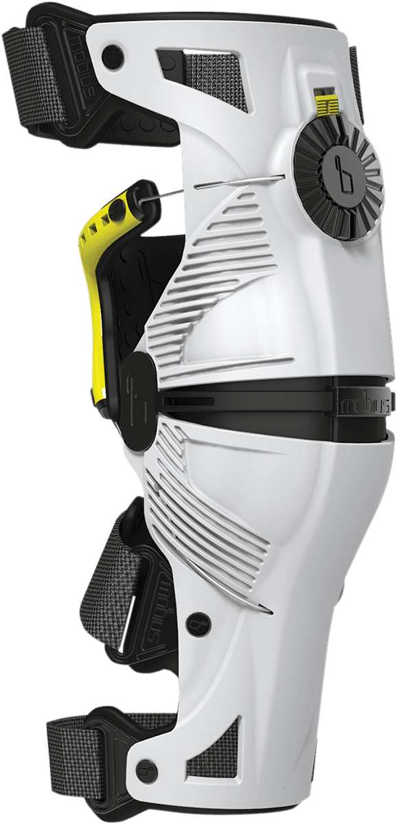 Mobius X8 Knee Brace - White/Yellow - Motor Psycho Sport