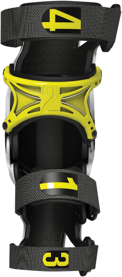 Mobius X8 Knee Brace - White/Yellow - Motor Psycho Sport