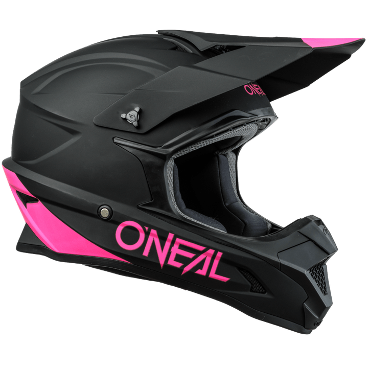 O'Neal 1 SRS Solid Helmet Black/Pink - Motor Psycho Sport