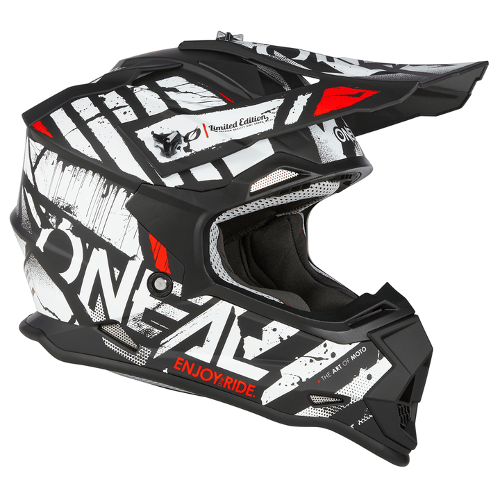 O'Neal 2 SRS Glitch V.23 Helmet Black/White - Motor Psycho Sport