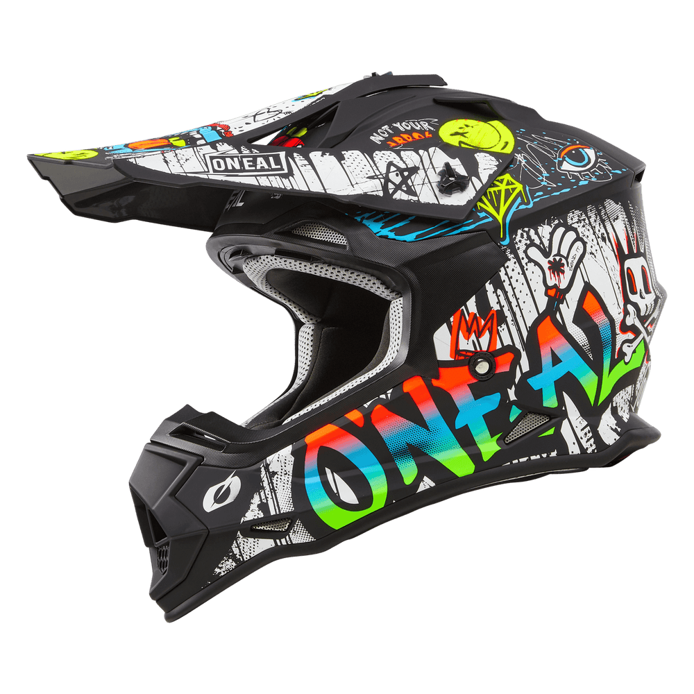 O'Neal 2 SRS Rancid V.24 Helmet Black/White - Motor Psycho Sport