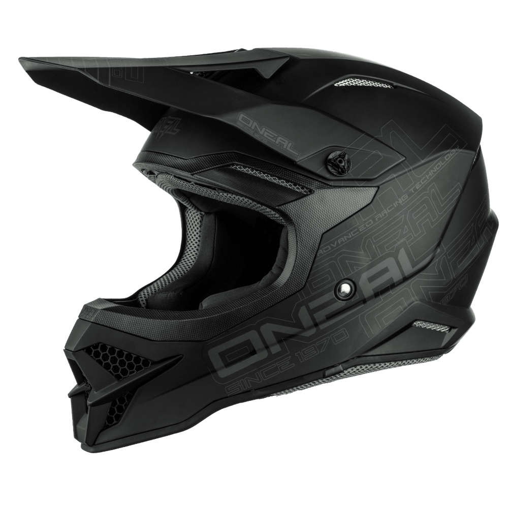 O'Neal 3 SRS Flat 2.0 Helmet Black - Motor Psycho Sport
