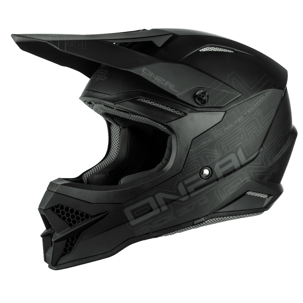 O'Neal 3 SRS Flat 2.0 Helmet Black - Motor Psycho Sport