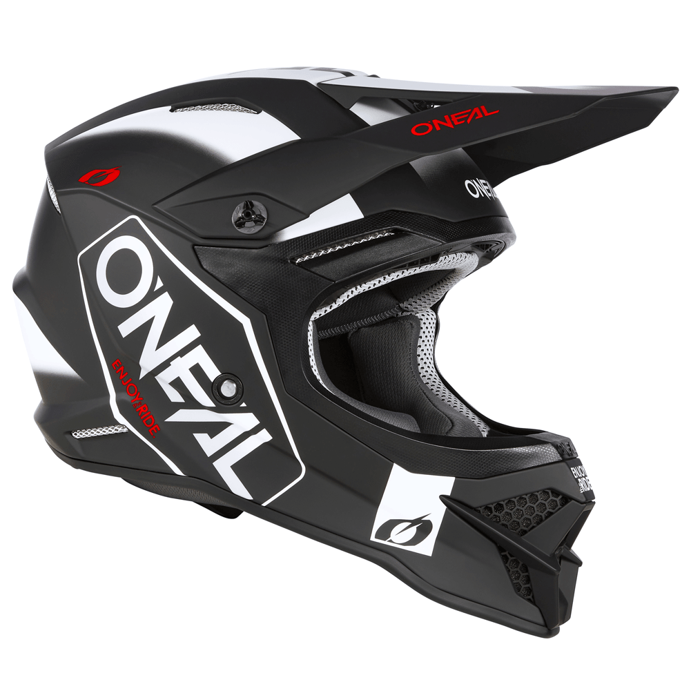 O'Neal 3 SRS Hexx V.23 Helmet Black/White - Motor Psycho Sport
