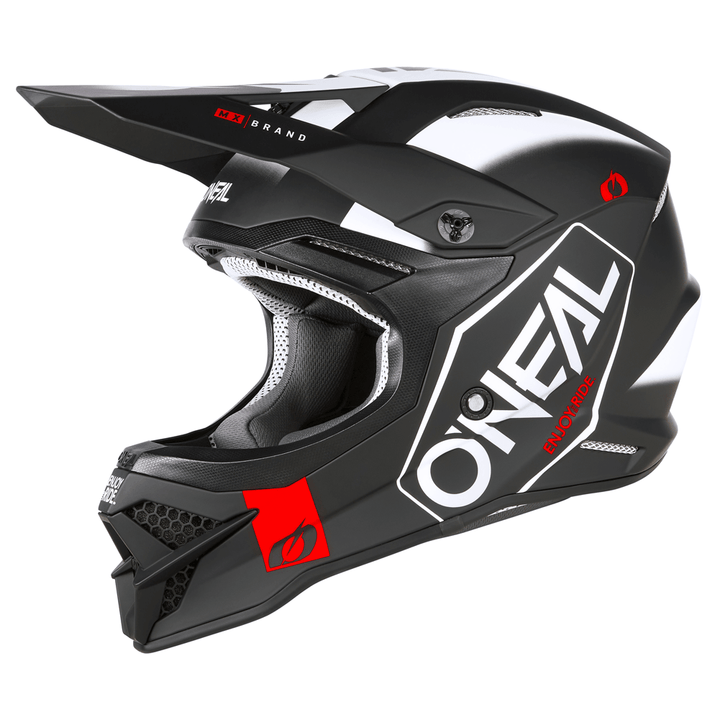 O'Neal 3 SRS Hexx V.23 Helmet Black/White - Motor Psycho Sport