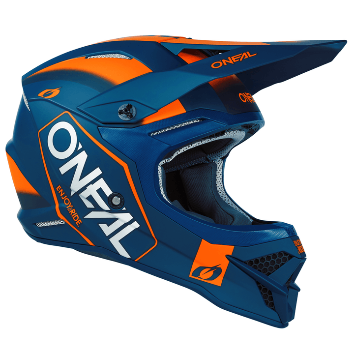 O'Neal 3 SRS Hexx V.23 Helmet Blue/Orange - Motor Psycho Sport