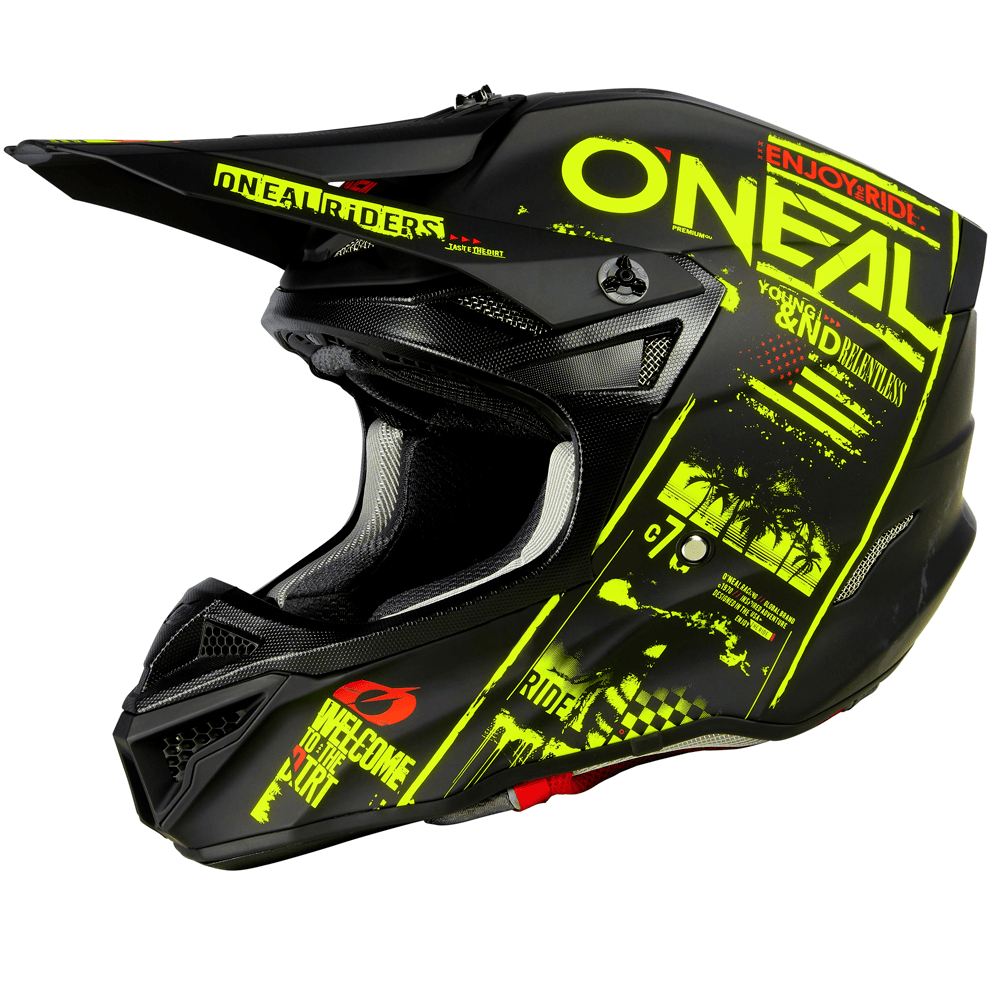 O'Neal 5 SRS Attack V.23 Helmet Black/Neon - Motor Psycho Sport