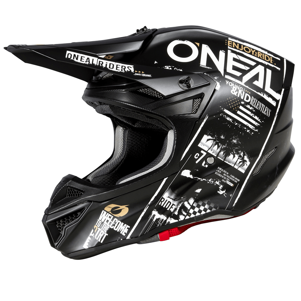 O'Neal 5 SRS Attack V.23 Helmet Black/White - Motor Psycho Sport