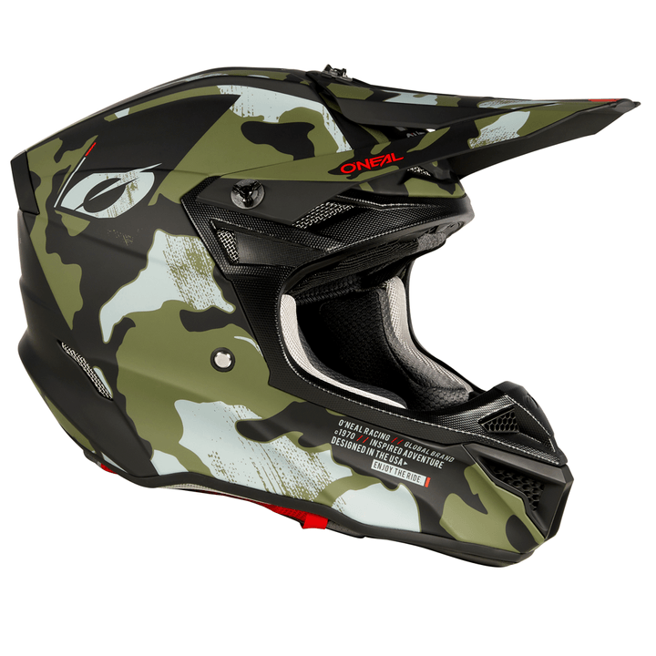 O'Neal 5 SRS Camo V.23 Helmet Black/Green - Motor Psycho Sport