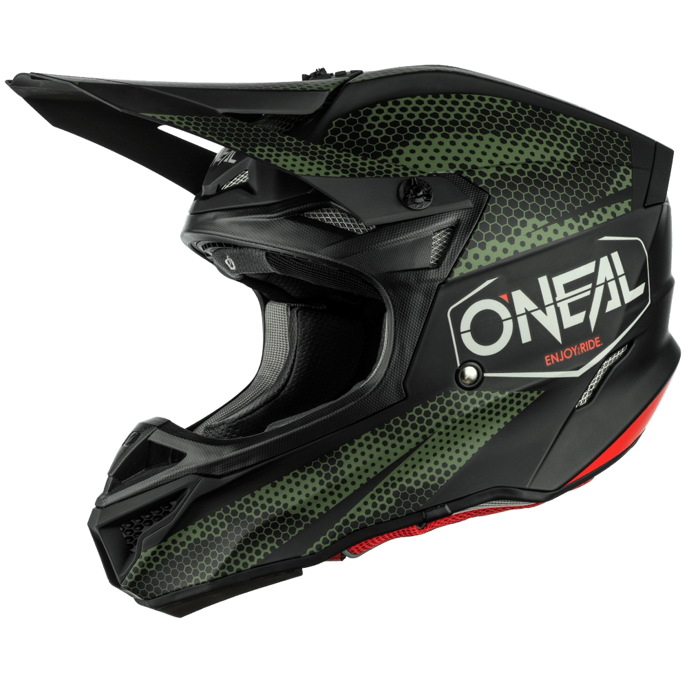 O'Neal 5 SRS Covert Helmet Black/Green - Motor Psycho Sport