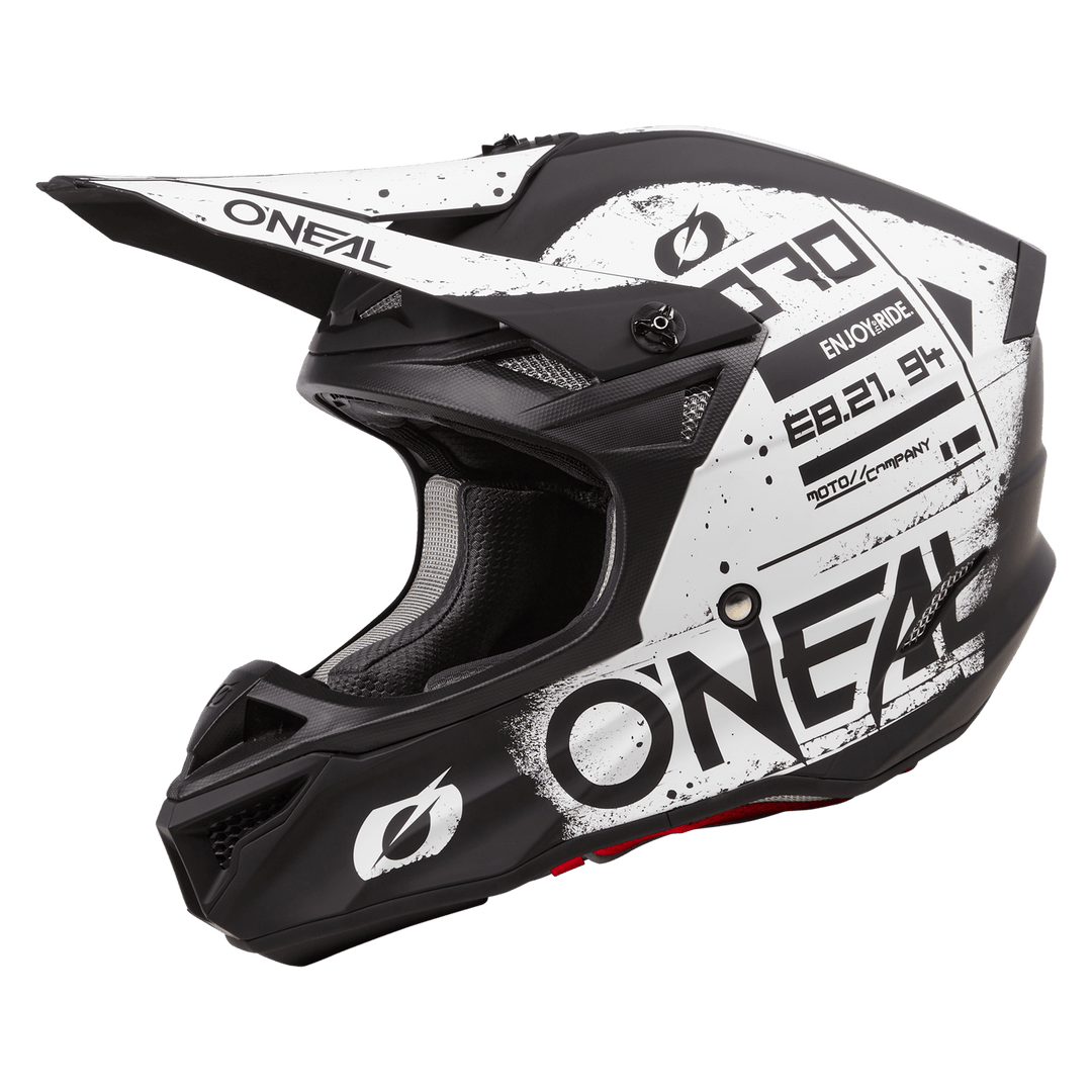 O'Neal 5 SRS Scarz V.24 Helmet Black/White - Motor Psycho Sport
