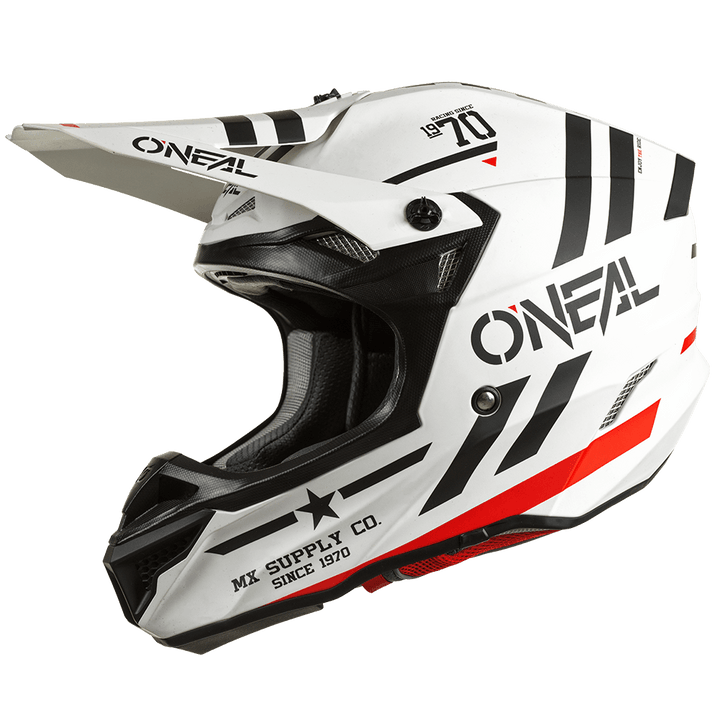 O'Neal 5 SRS Squadron Helmet White/Black - Motor Psycho Sport