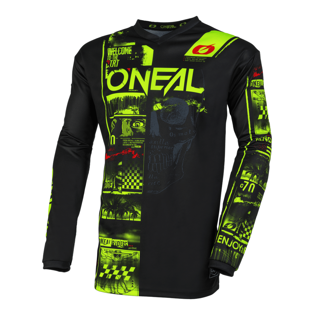 O'Neal Element Attack V.23 Jersey Black/Neon - Motor Psycho Sport
