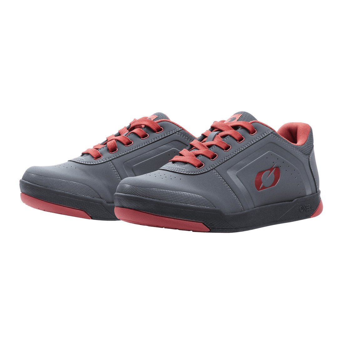 O'Neal Pinned Flat Pedal Shoe Gray/Red - Motor Psycho Sport