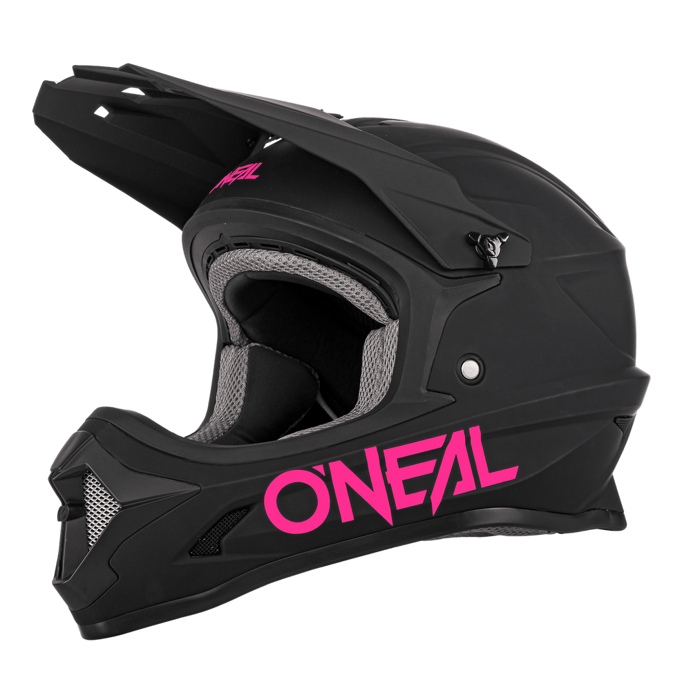 O'Neal Youth 1 SRS Solid Helmet Black/Pink - Motor Psycho Sport