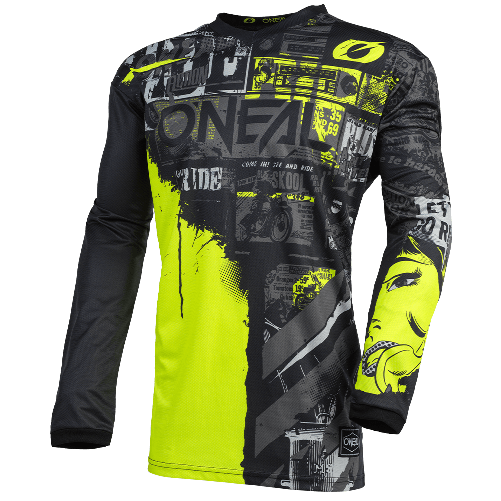 O'Neal Youth Element Ride Jersey Black/Neon - Motor Psycho Sport
