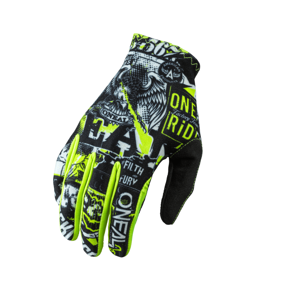 O'Neal Youth Matrix Attack Glove Black/Neon Yellow - Motor Psycho Sport