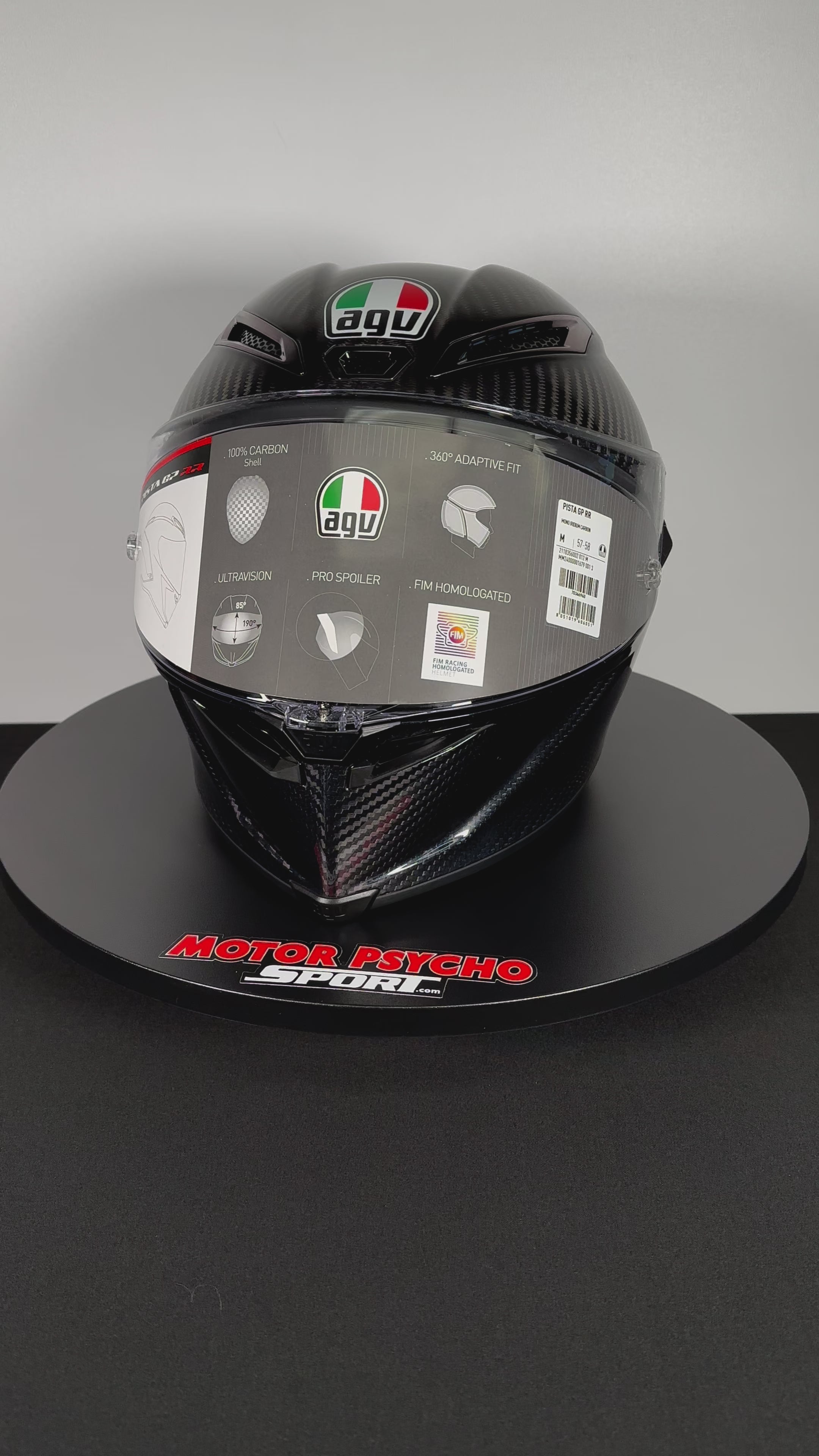 AGV PISTA GP RR IRIDIUM CARBON Mサイズ AGV Pista GP-RR Iridium Carbon Rainbow Motorcycle Helmet FREE