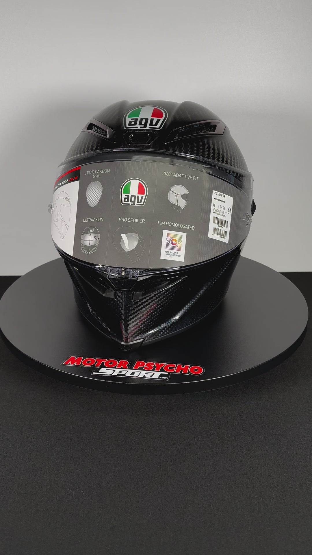 AGV Pista GP RR Mono Iridium Carbon Helmet - Size Medium - OPEN BOX