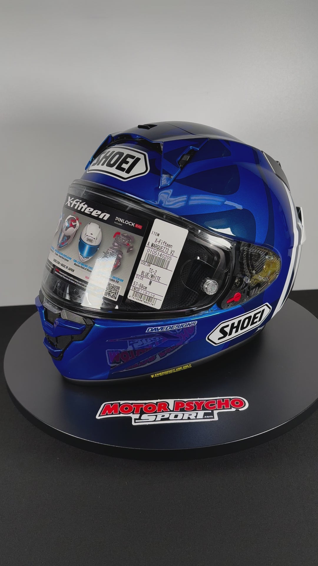 Shoei X-15 Helmet - Marquez 73 V2 TC-2 - Size Medium - USED / OPEN BOX