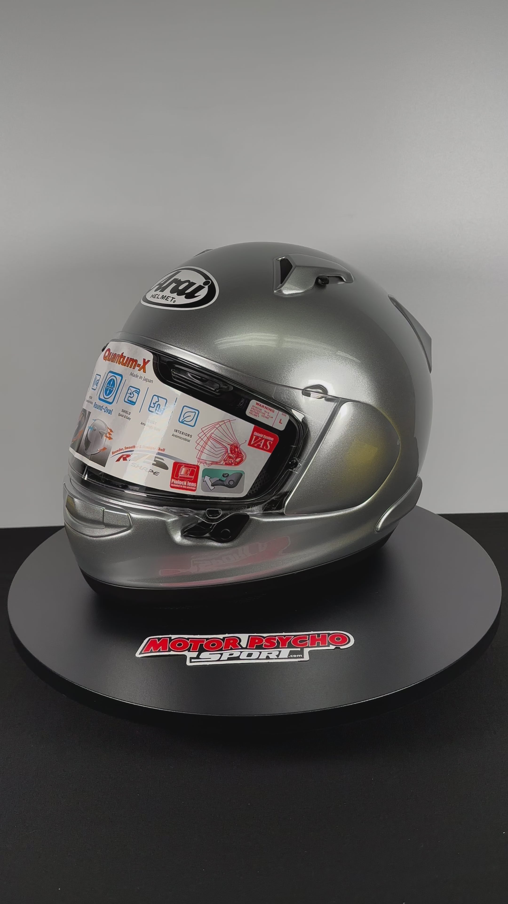 Arai Quantum-X Helmet - Aluminum Silver - Size Large - OPEN BOX