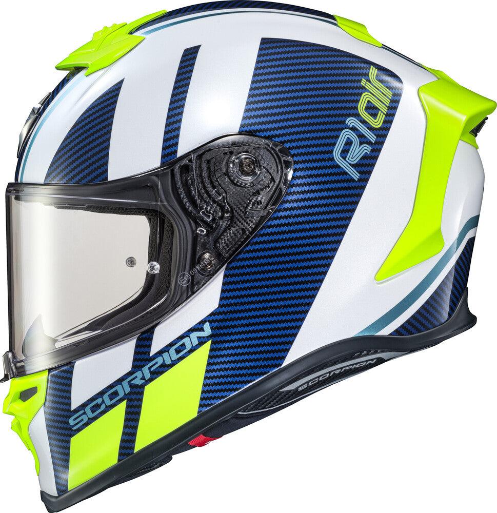 Scorpion Exo Exo-R1 Air Full Face Helmet Corpus White/Blue - Motor Psycho Sport