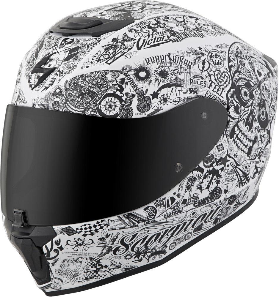Scorpion Exo EXO-R420 Full-Face Helmet Shake White - Motor Psycho Sport
